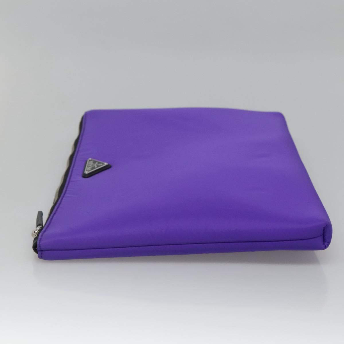 Prada Re-Nylon Purple Synthetic Clutch Bag (Pre-Owned)