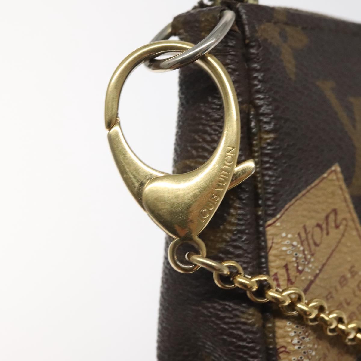 Louis Vuitton Mini Pochette Accessoires Brown Canvas Clutch Bag (Pre-Owned)