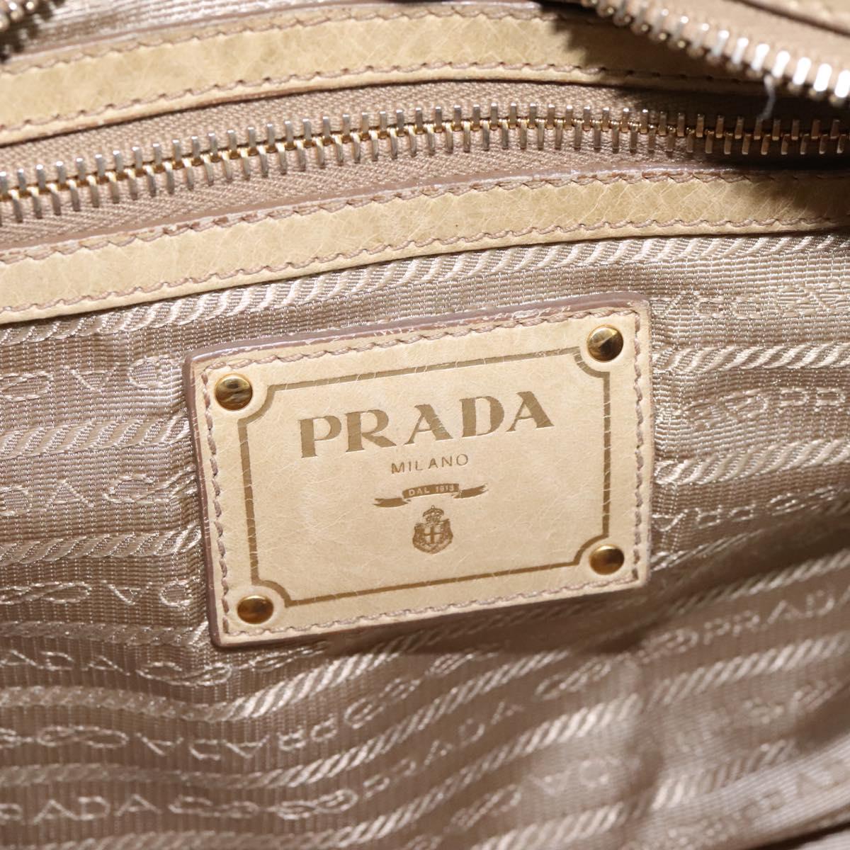 Prada Vitello Beige Leather Handbag (Pre-Owned)