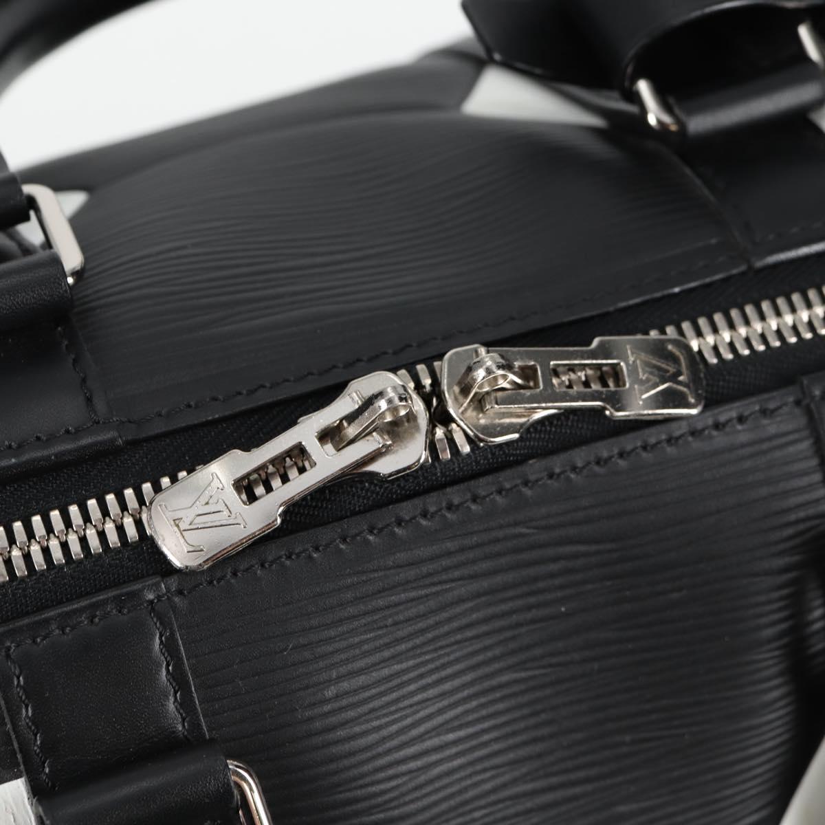 Louis Vuitton Keepall 50 Black Leather Travel Bag (Pre-Owned)