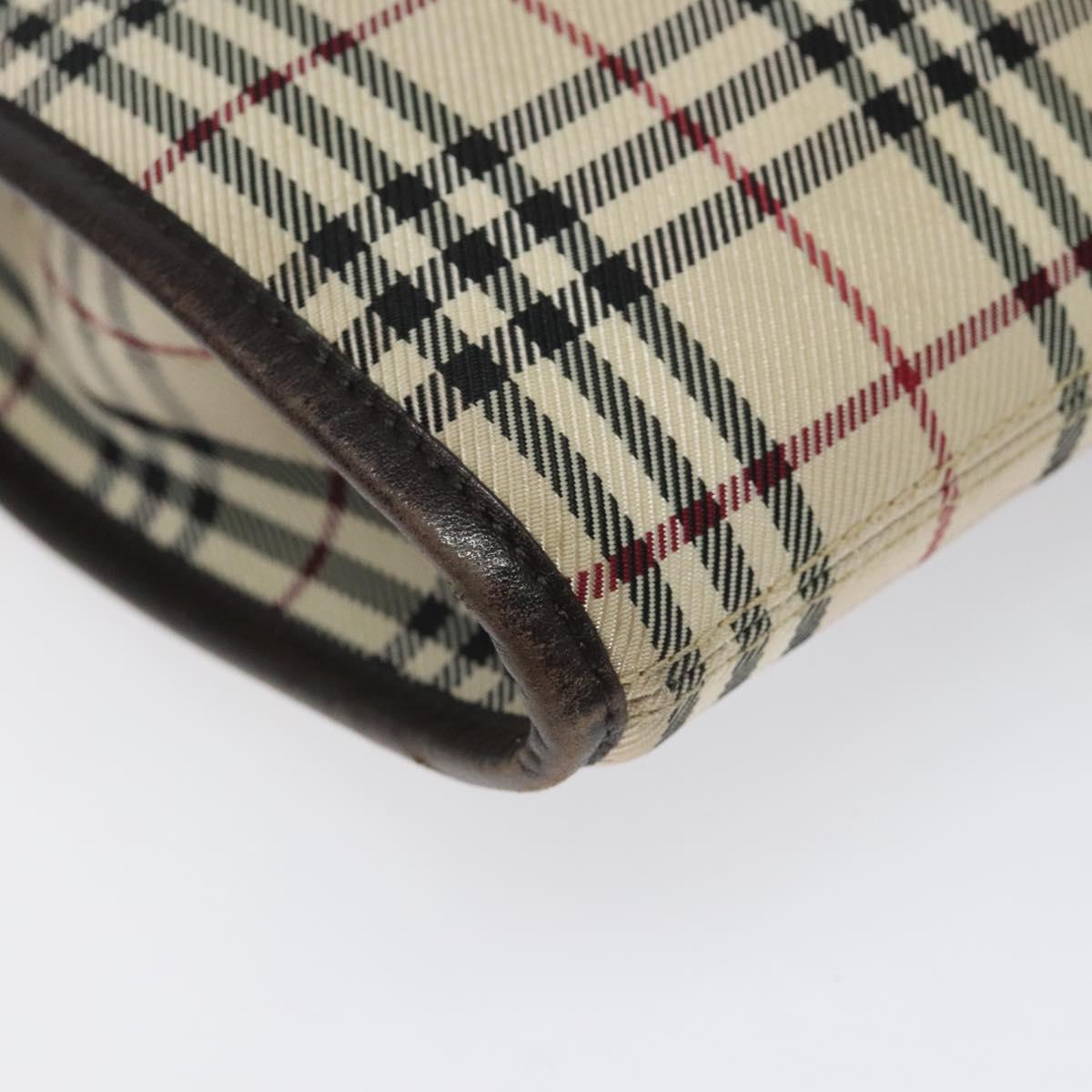 Burberry Nova Check Beige Canvas Shoulder Bag (Pre-Owned)