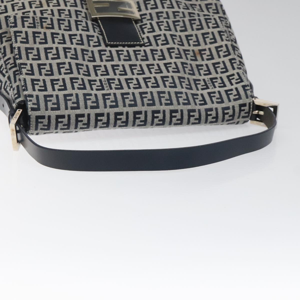 Fendi Mamma Baguette Navy Canvas Shoulder Bag (Pre-Owned)