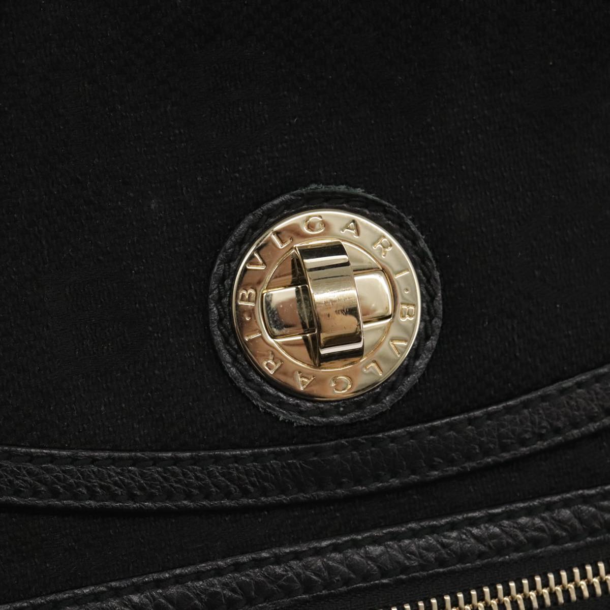 Bulgari Black Canvas Handbag (Pre-Owned)