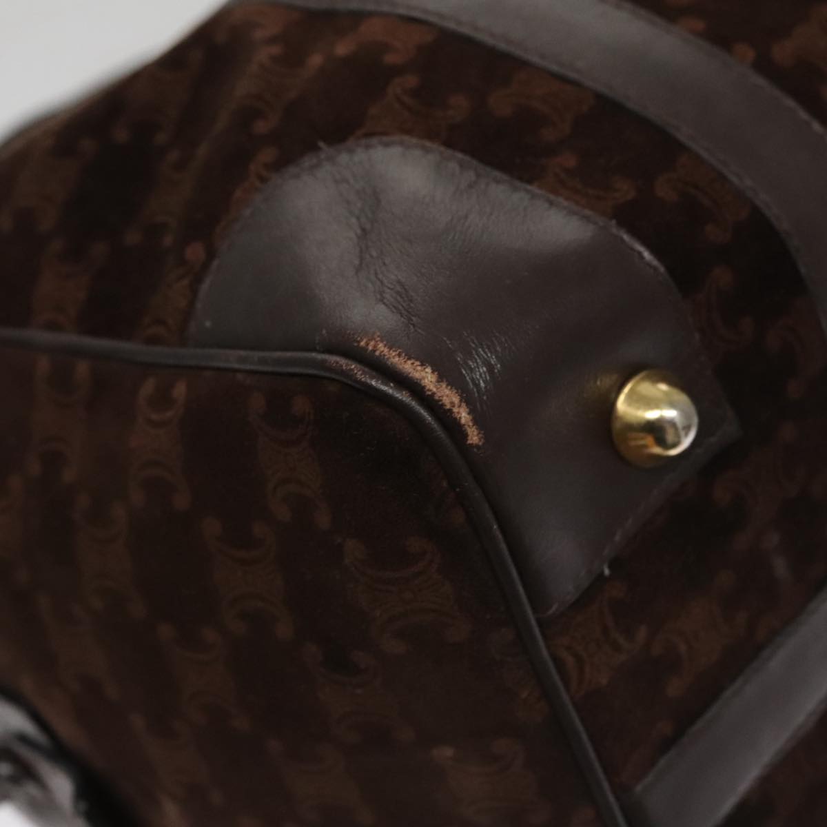 Céline Macadam Brown Suede Handbag (Pre-Owned)