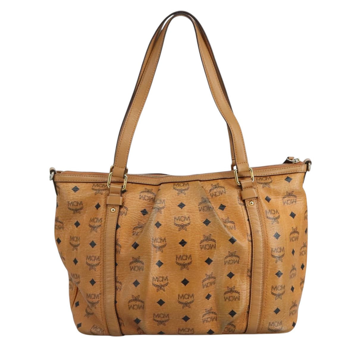 MCM Visetos Brown Canvas Tote Bag (Pre-Owned)