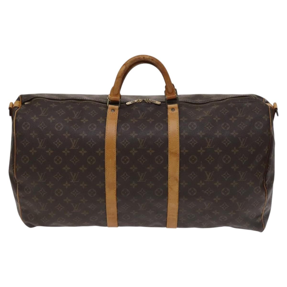 Louis Vuitton Keepall Bandoulière 60 Brown Canvas Travel Bag (Pre-Owned)