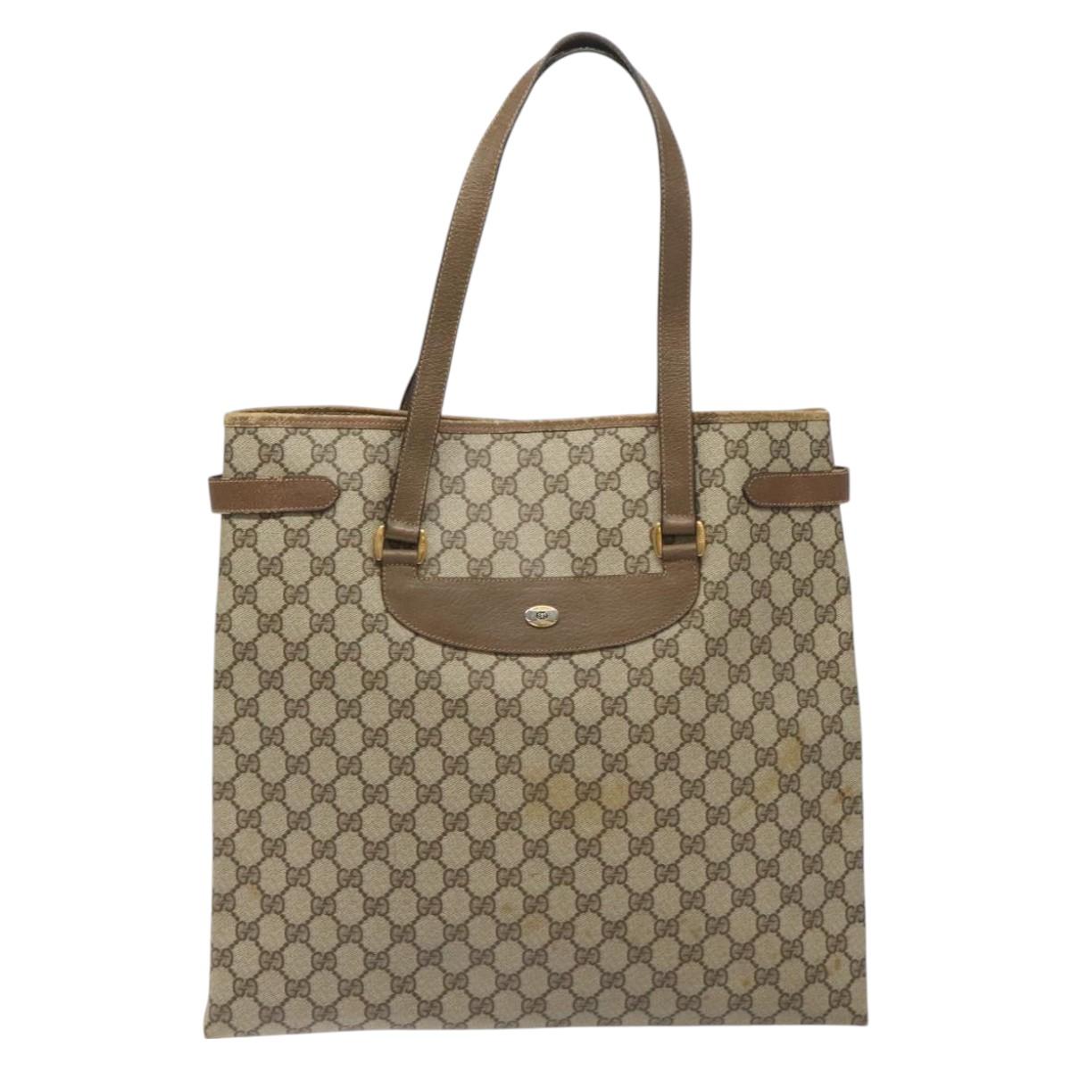 Gucci Gg Canvas Beige Canvas Tote Bag (Pre-Owned)