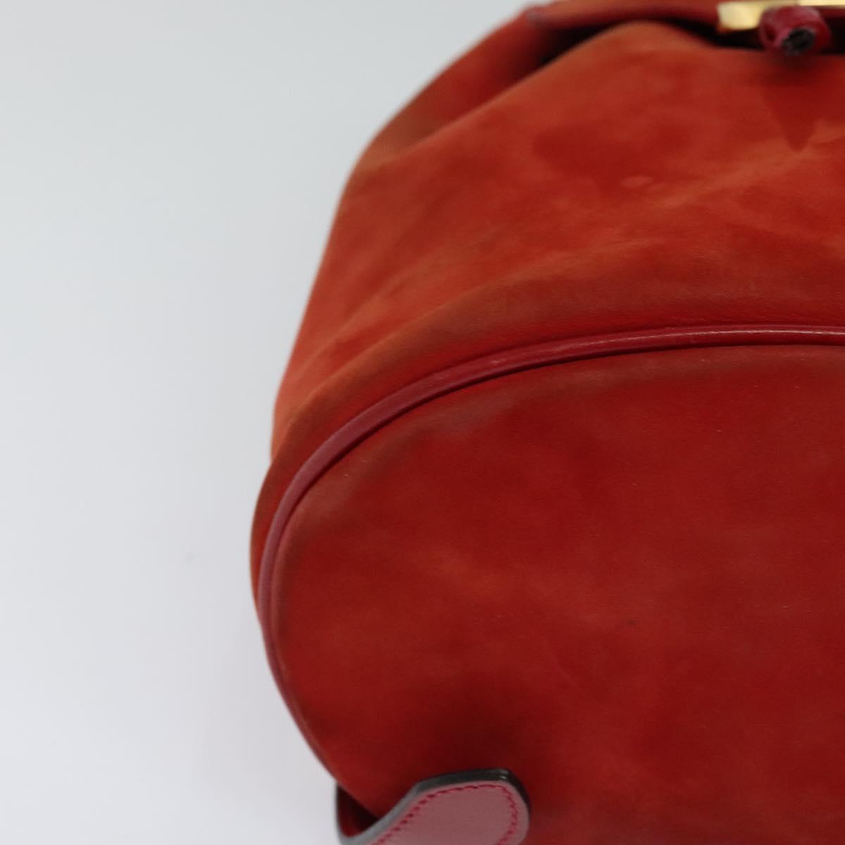 Salvatore Ferragamo Gancini Red Suede Backpack Bag (Pre-Owned)