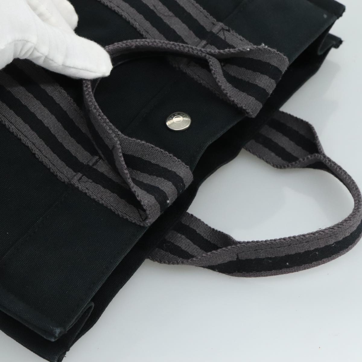 Hermès Fourre Tout Black Canvas Tote Bag (Pre-Owned)