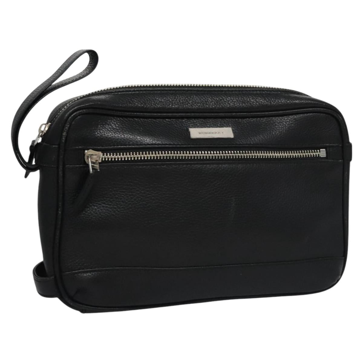 Burberry Black Leather Clutch Bag (Pre-Owned)
