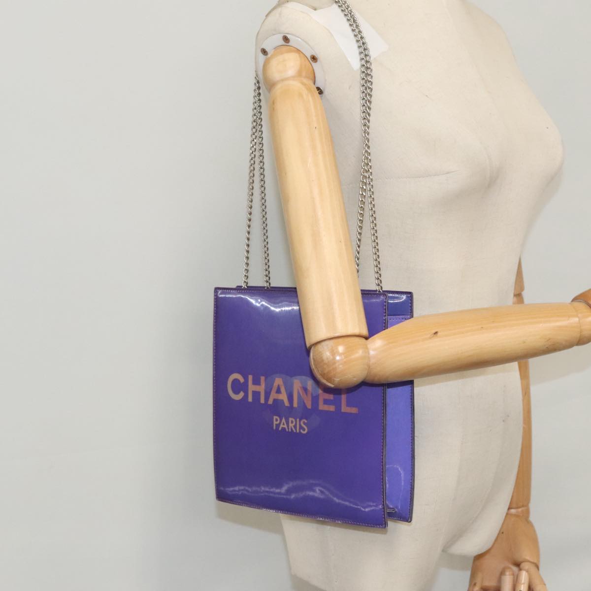 Chanel Coco Mark Purple Vinyl Tote Bag (Pre-Owned)