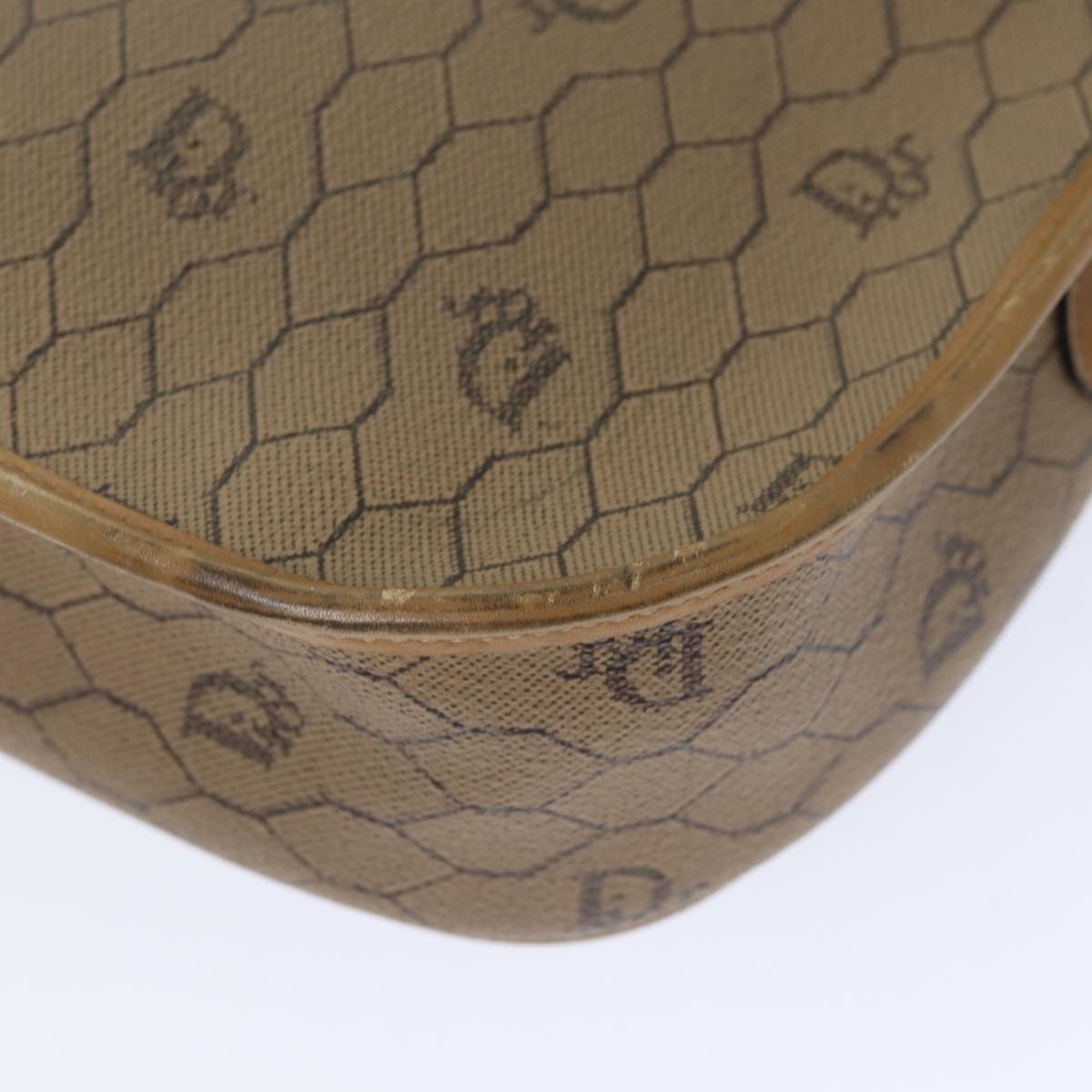 Dior Honeycomb Brown Canvas Shoulder Bag (Pre-Owned)