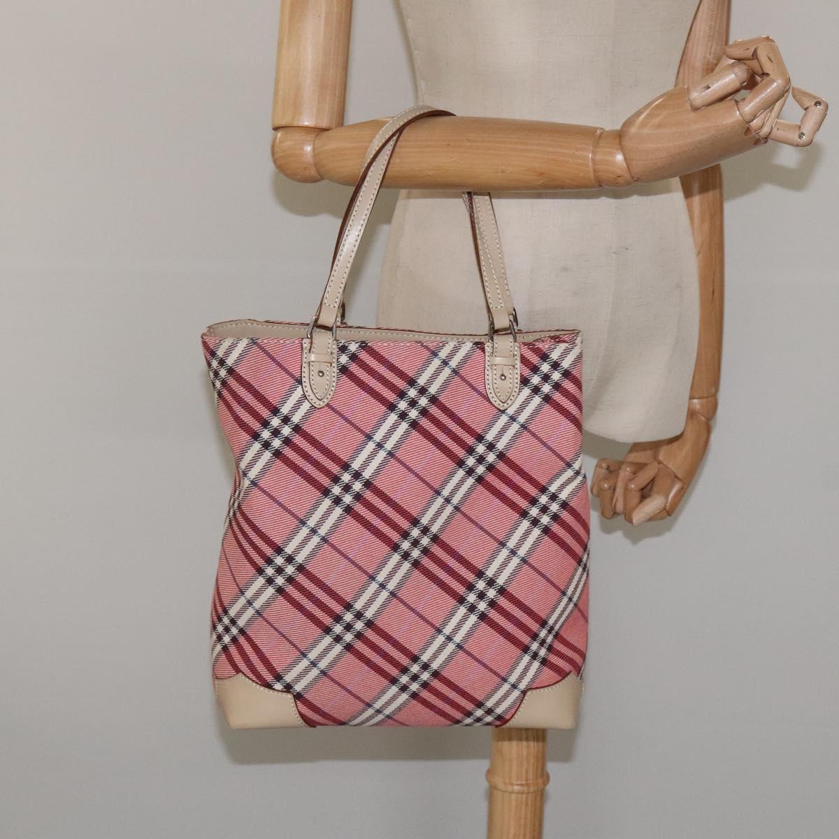 Burberry Nova Check Pink Canvas Tote Bag (Pre-Owned)