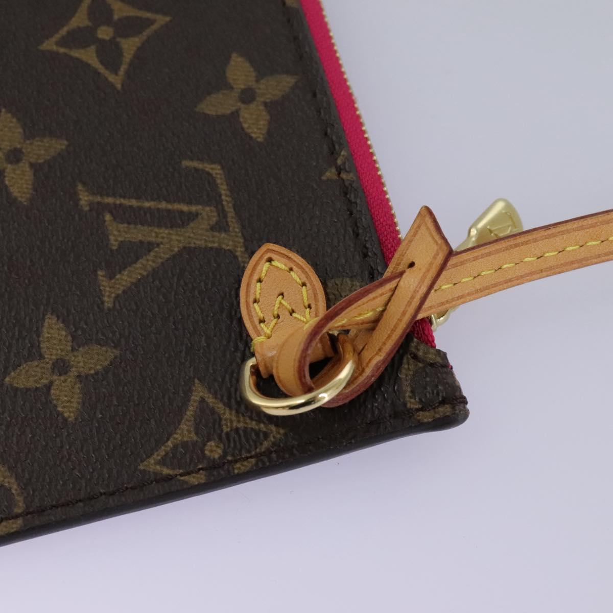 Louis Vuitton Neverfull Pouch Brown Canvas Clutch Bag (Pre-Owned)