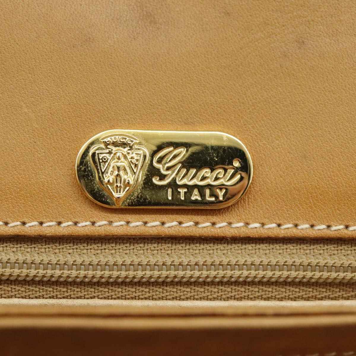 Gucci Micro Small Gg Canvas Beige Canvas Shoulder Bag (Pre-Owned)