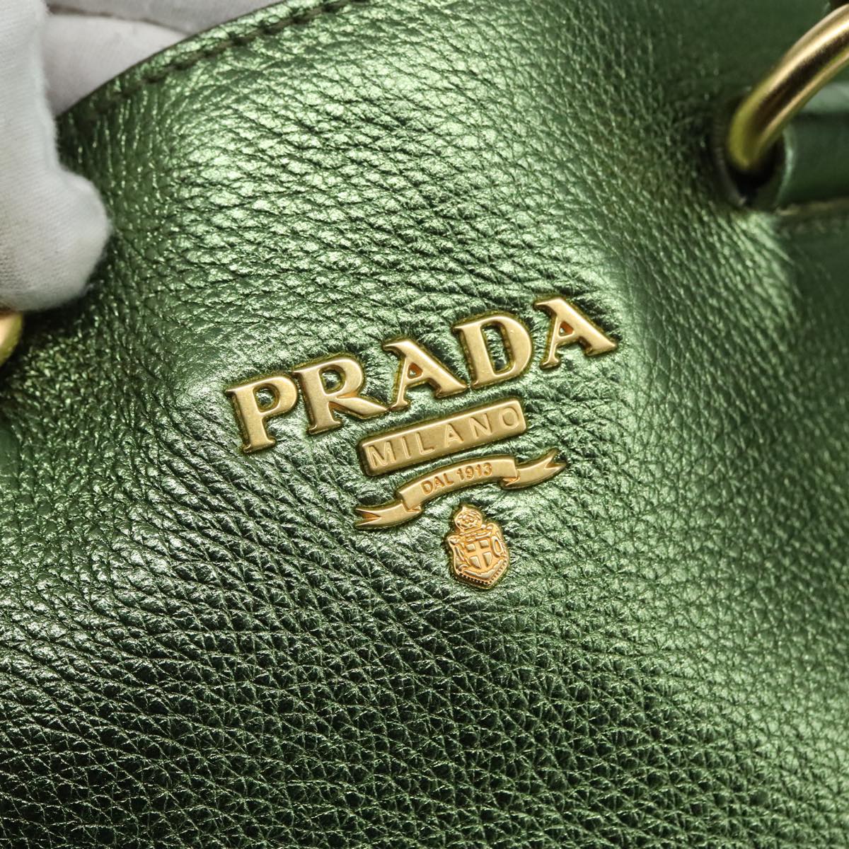 Prada Saffiano Green Leather Tote Bag (Pre-Owned)