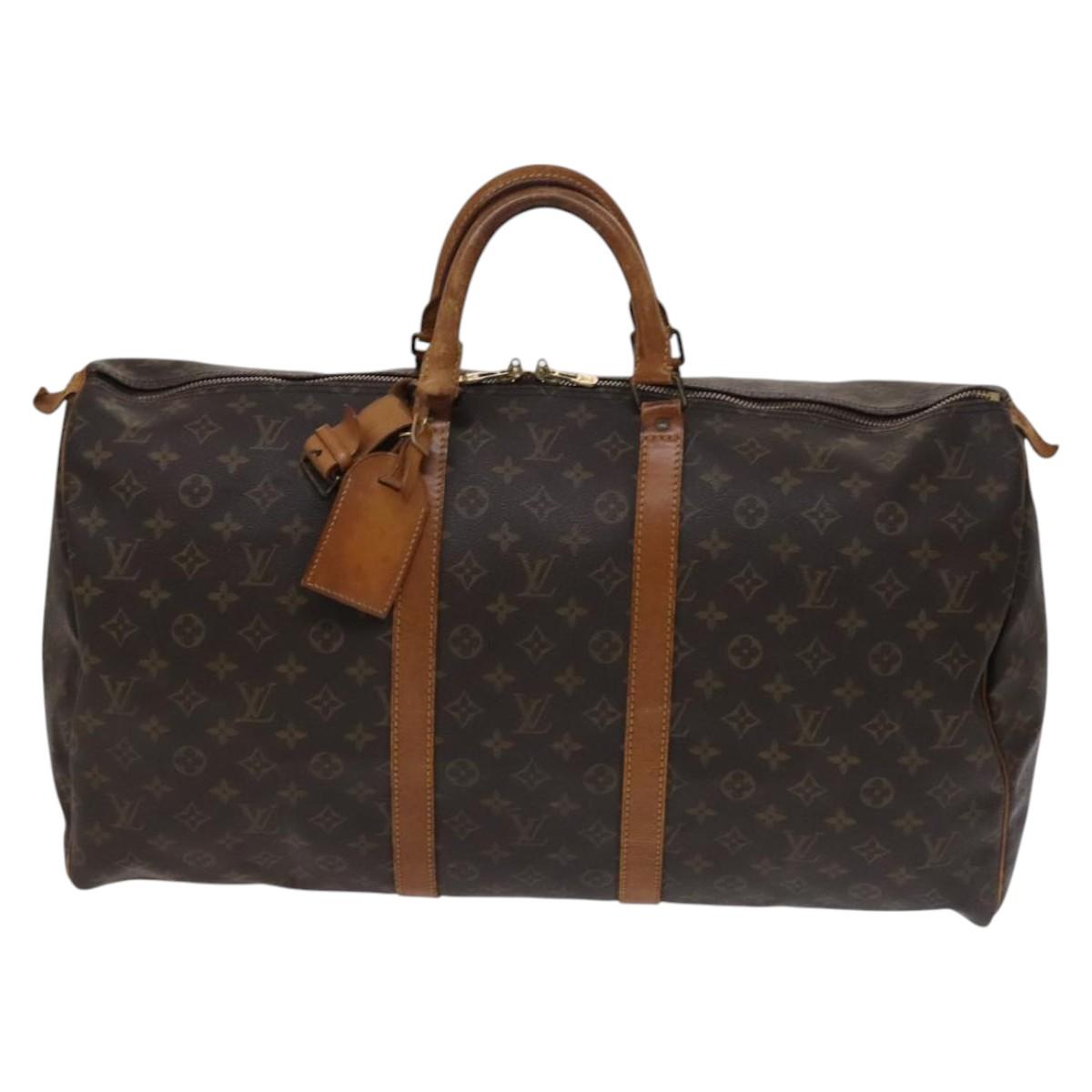 Louis Vuitton Keepall 55 Brown Canvas Travel Bag (Pre-Owned)
