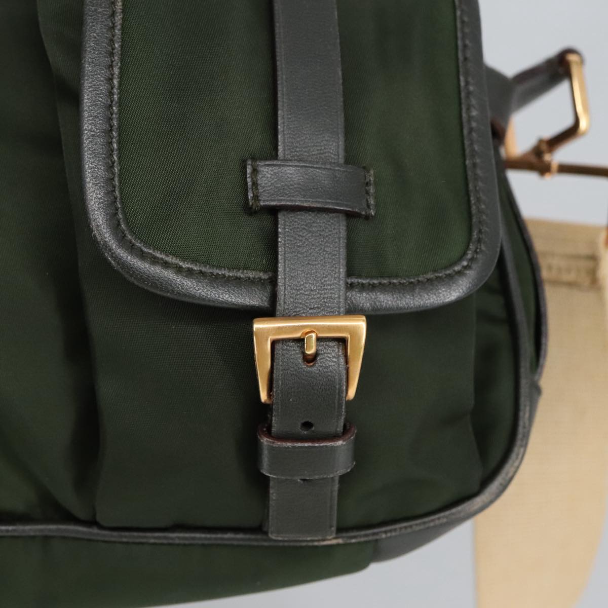 Prada Khaki Synthetic Shoulder Bag (Pre-Owned)