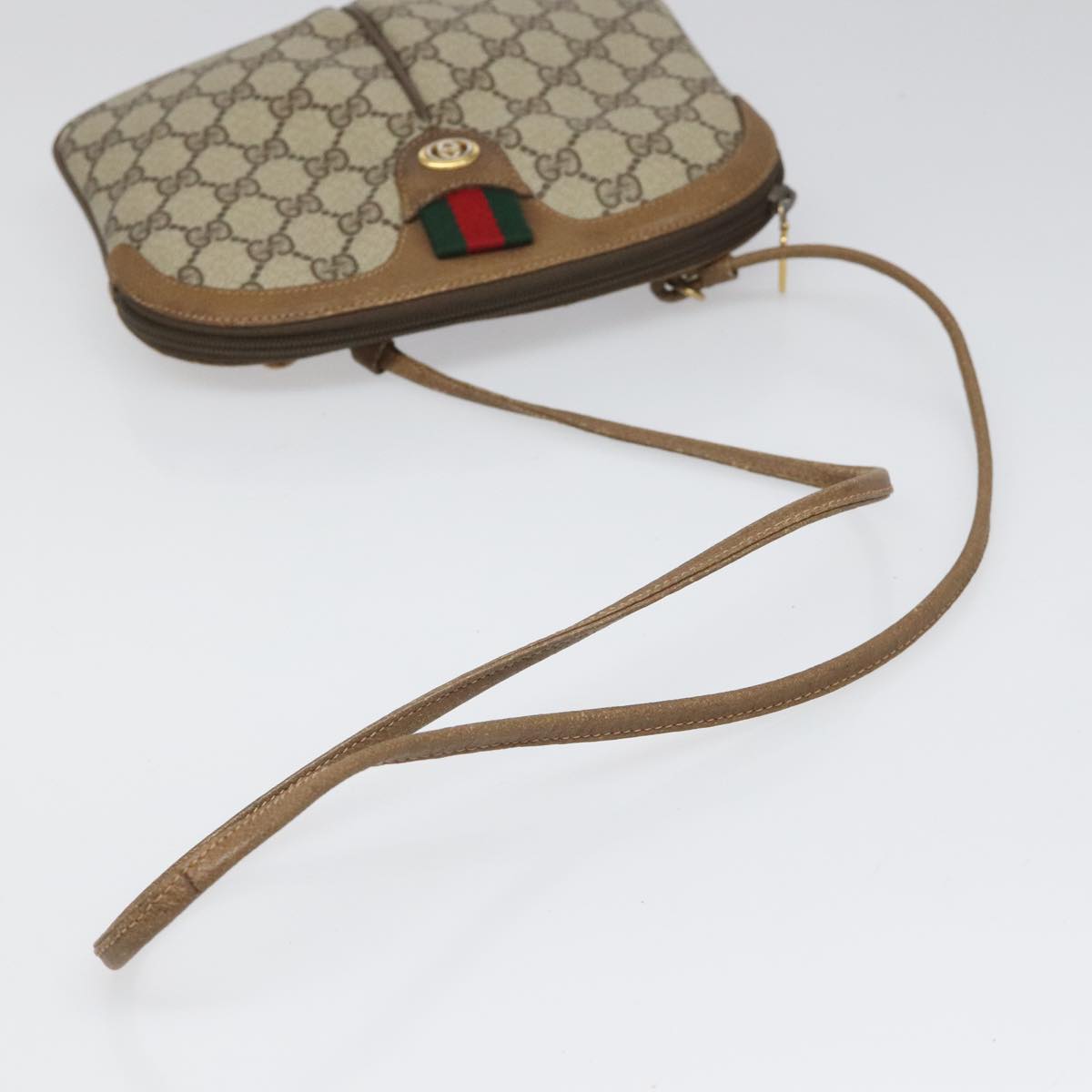 Gucci Ophidia Beige Canvas Shoulder Bag (Pre-Owned)