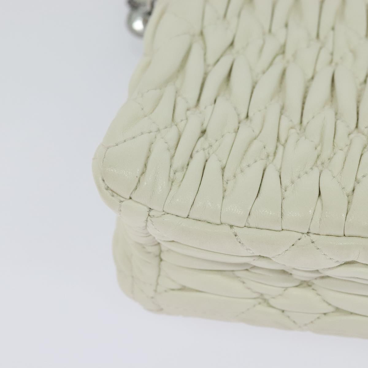Miu Miu Crystal White Leather Shoulder Bag (Pre-Owned)