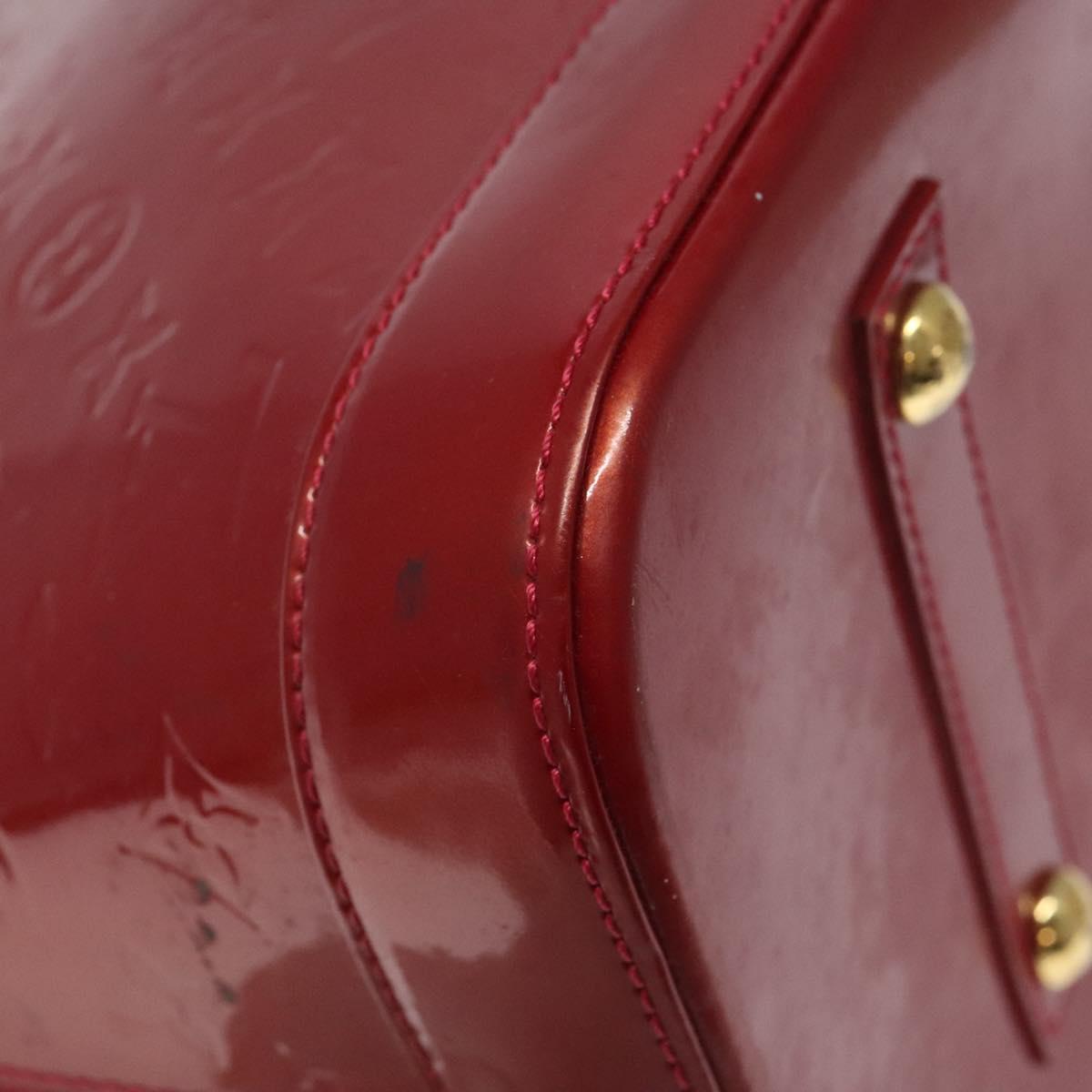 Louis Vuitton Alma Burgundy Patent Leather Handbag (Pre-Owned)