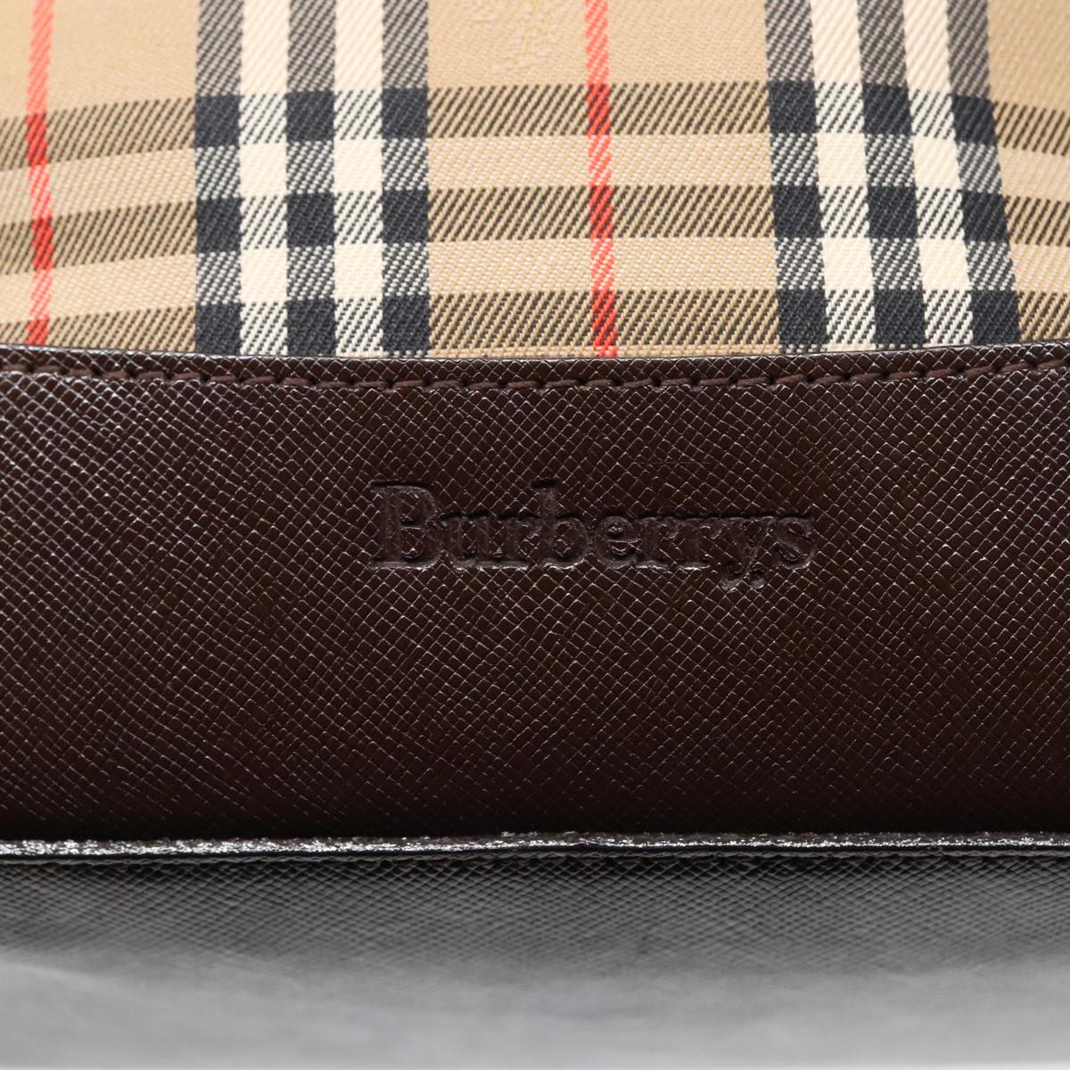 Burberry Nova Check Beige Canvas Shoulder Bag (Pre-Owned)