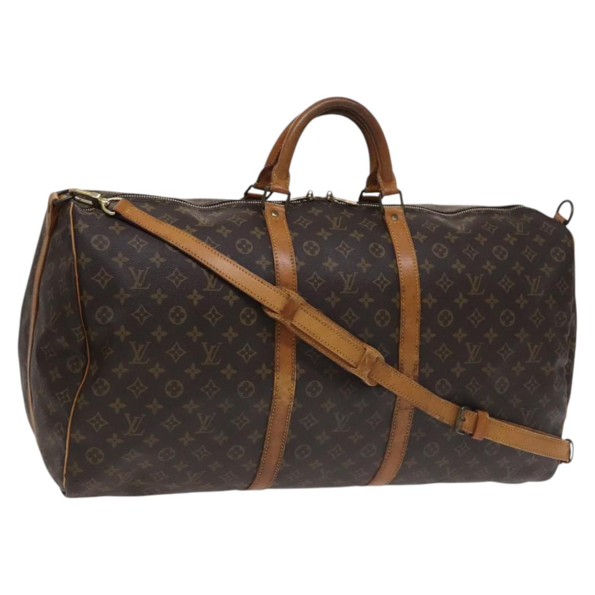 Louis Vuitton Keepall Bandoulière 60 Brown Canvas Travel Bag (Pre-Owned)