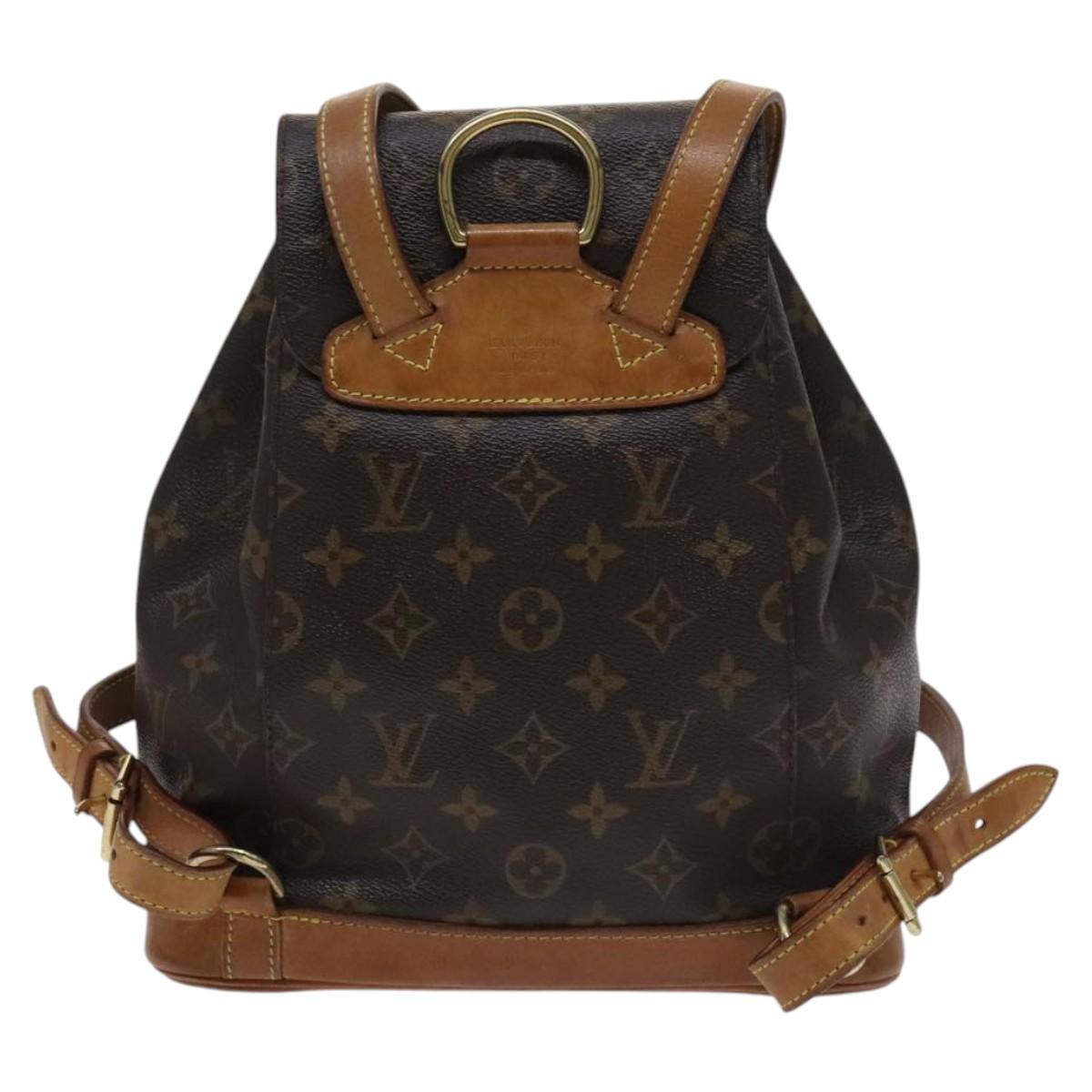 Louis Vuitton Montsouris Mm Brown Canvas Backpack Bag (Pre-Owned)