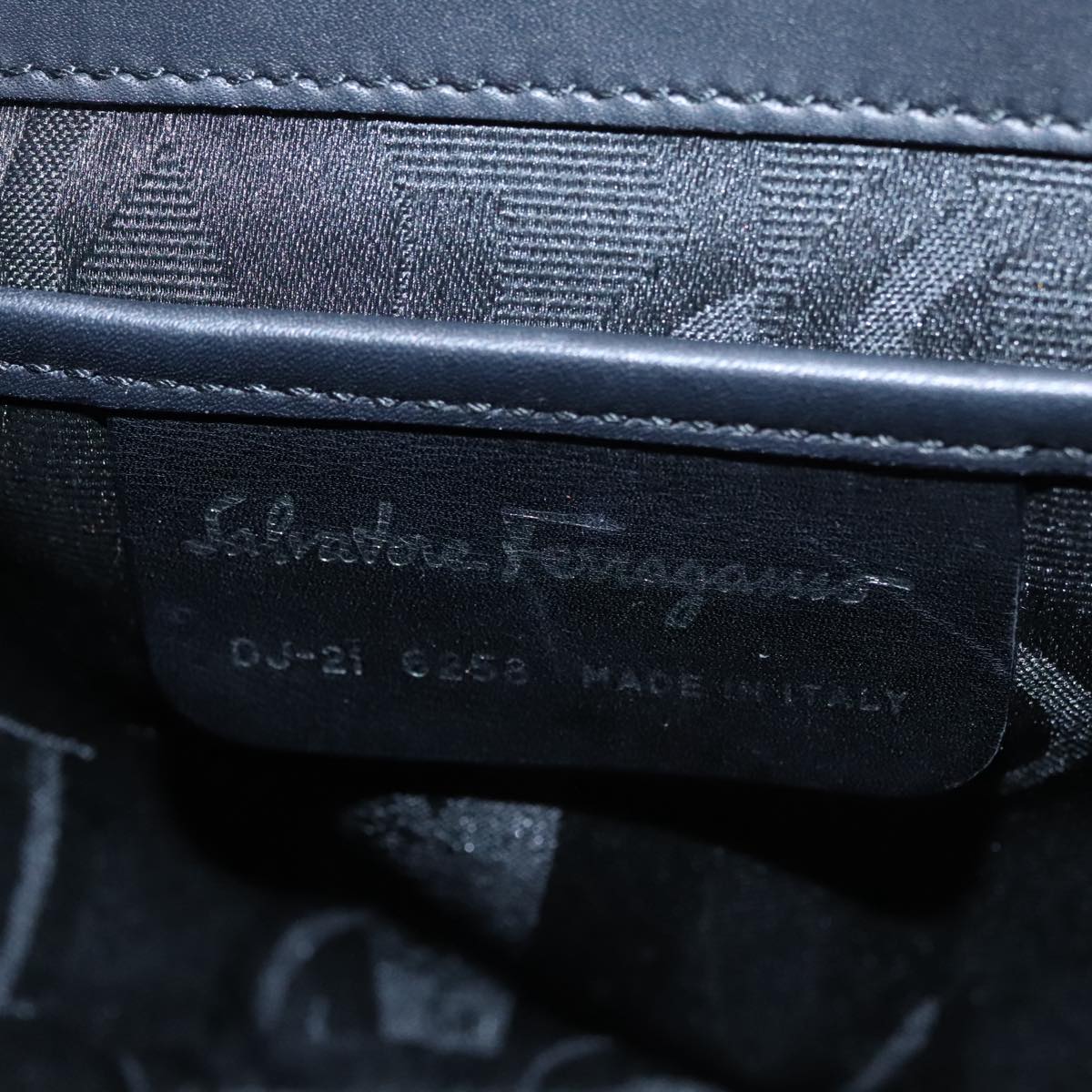 Salvatore Ferragamo Gancini Black Leather Backpack Bag (Pre-Owned)