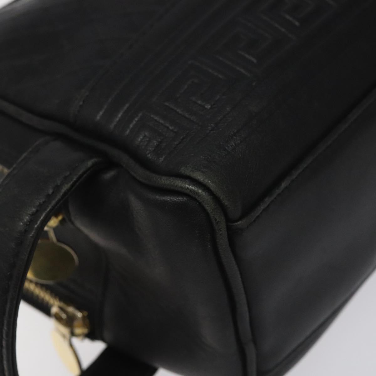 Versace Gianni Black Leather Clutch Bag (Pre-Owned)