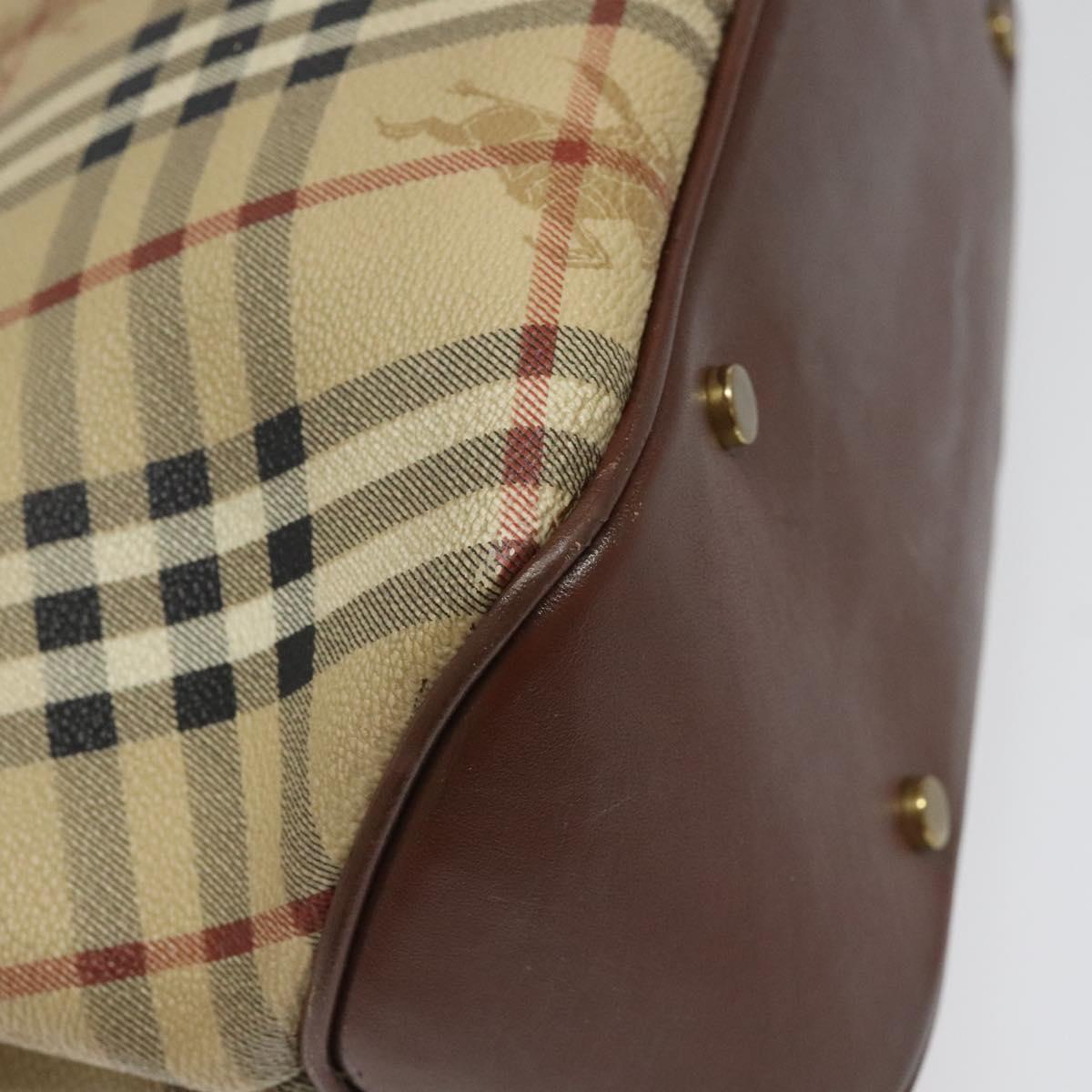 Burberry Haymarket Beige Canvas Handbag (Pre-Owned)