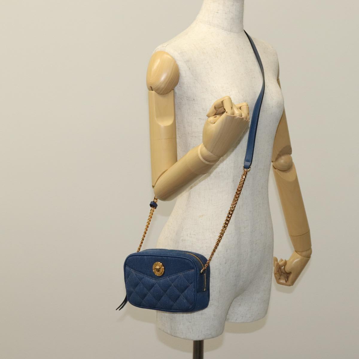 Versace Blue Denim - Jeans Shoulder Bag (Pre-Owned)