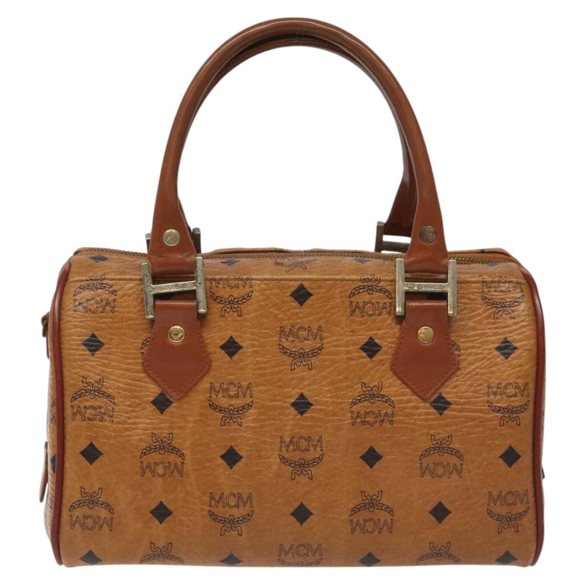 MCM Visetos Brown Canvas Handbag (Pre-Owned)
