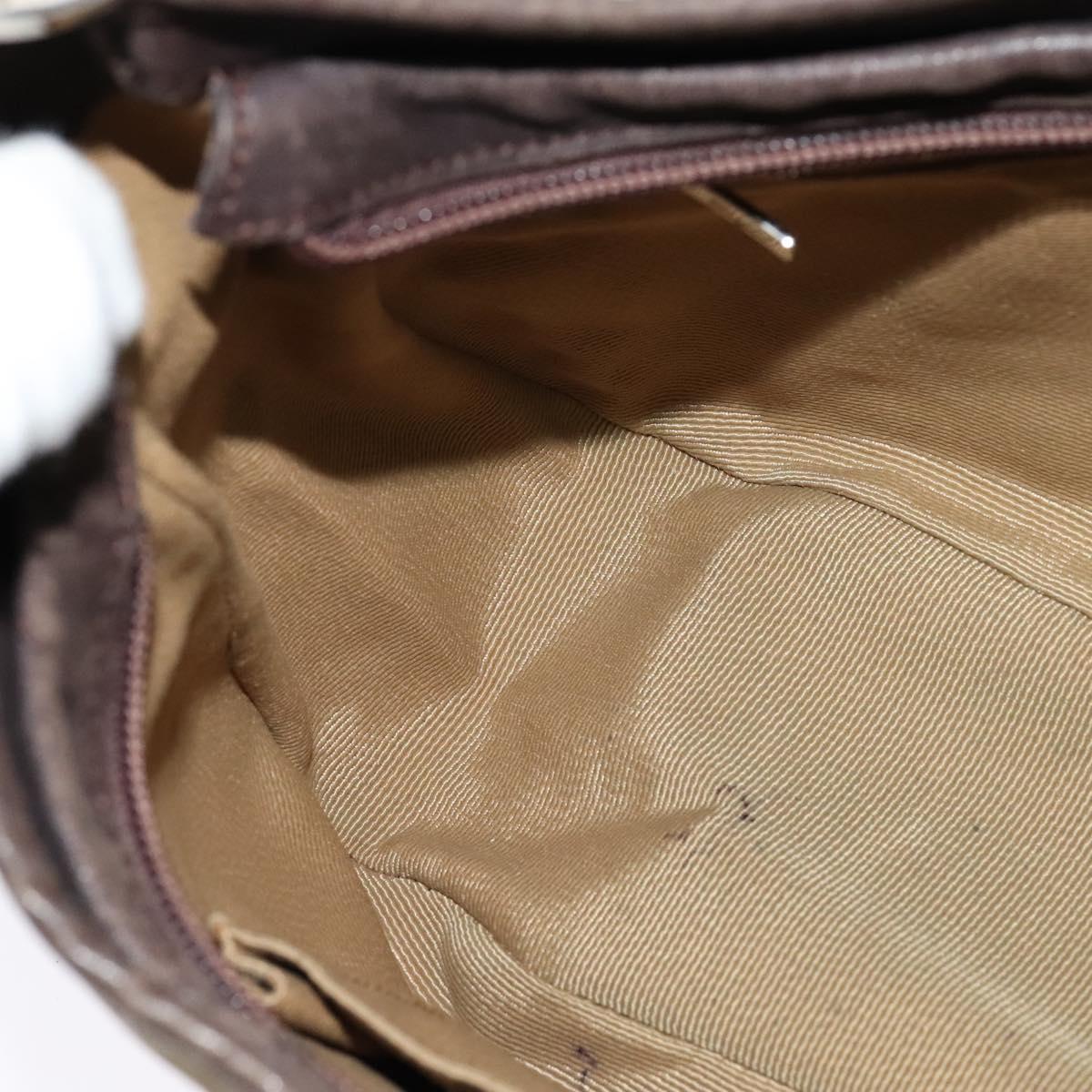 Salvatore Ferragamo Gancini Beige Canvas Shoulder Bag (Pre-Owned)