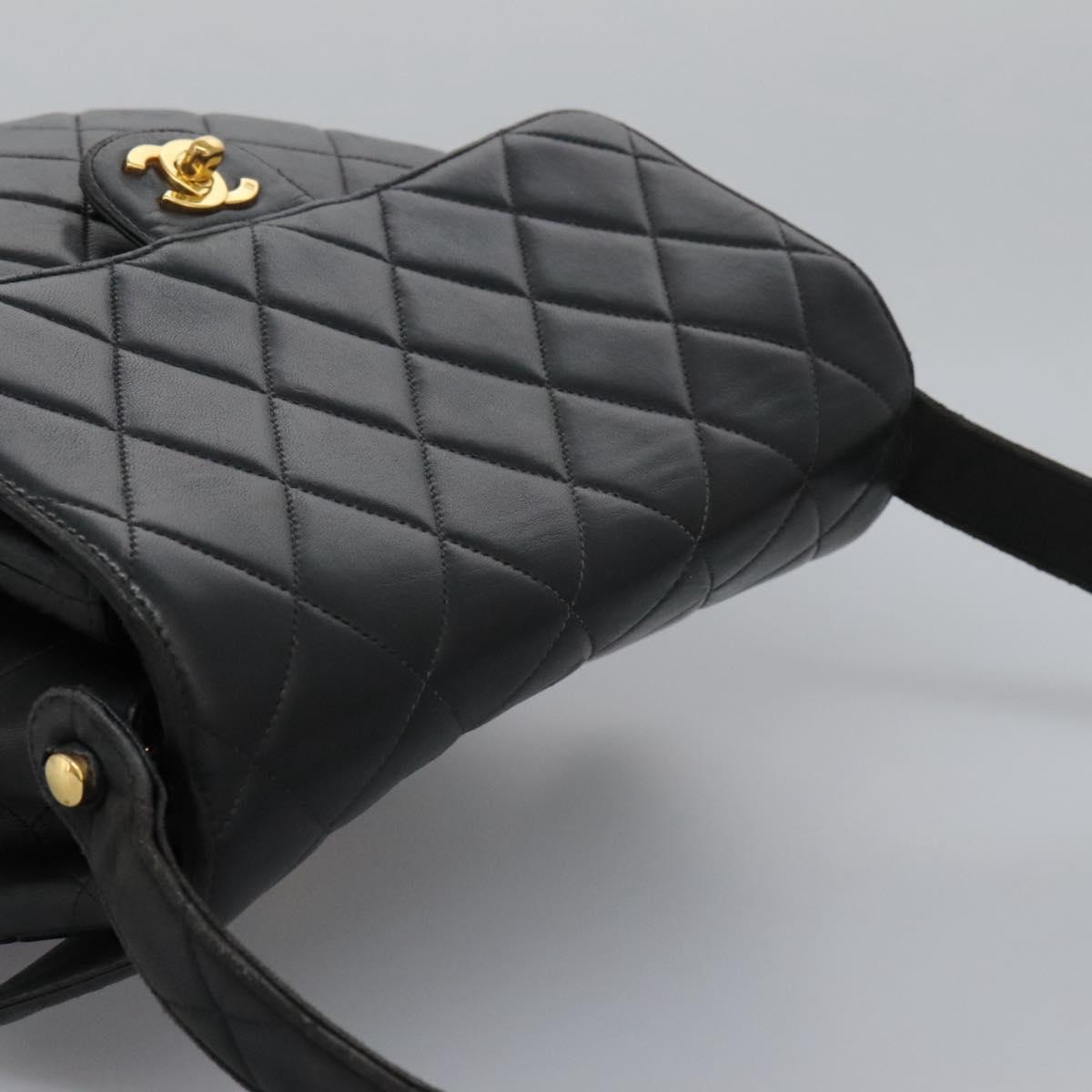 Chanel Classic Flap Black Leather Shoulder Bag (Pre-Owned)