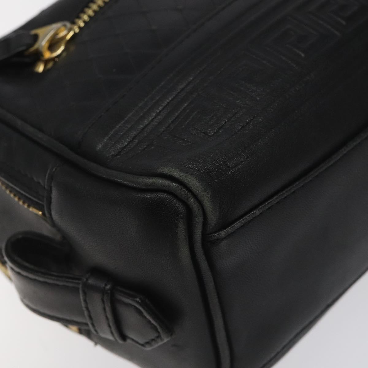 Versace Gianni Black Leather Clutch Bag (Pre-Owned)