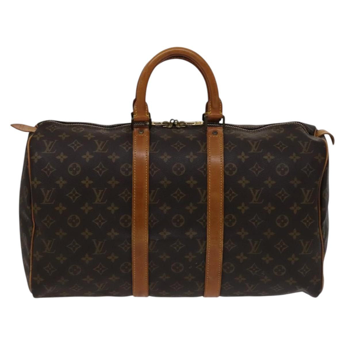 Louis Vuitton Keepall 45 Brown Canvas Travel Bag (Pre-Owned)