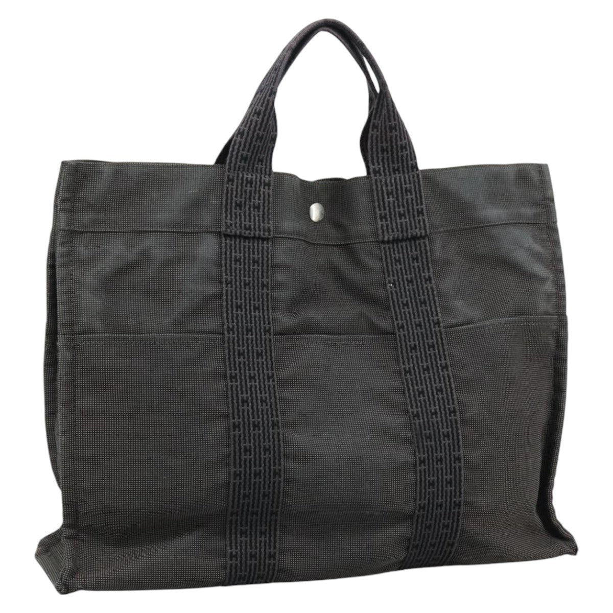 Hermès Herline Grey Canvas Tote Bag (Pre-Owned)