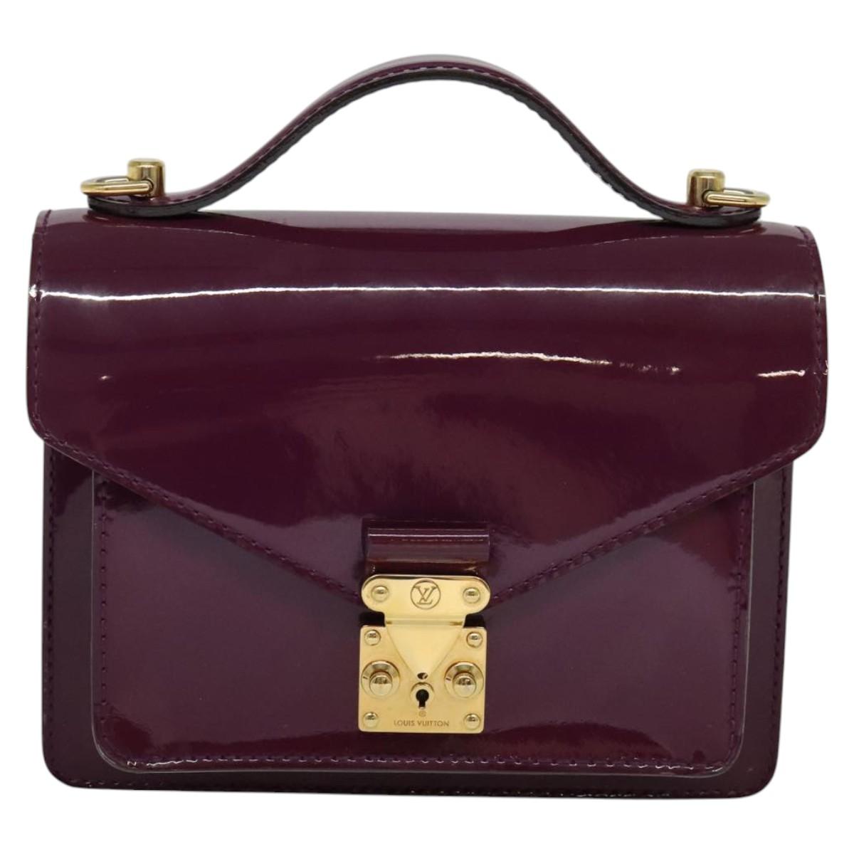 Louis Vuitton Monceau Burgundy Patent Leather Handbag (Pre-Owned)