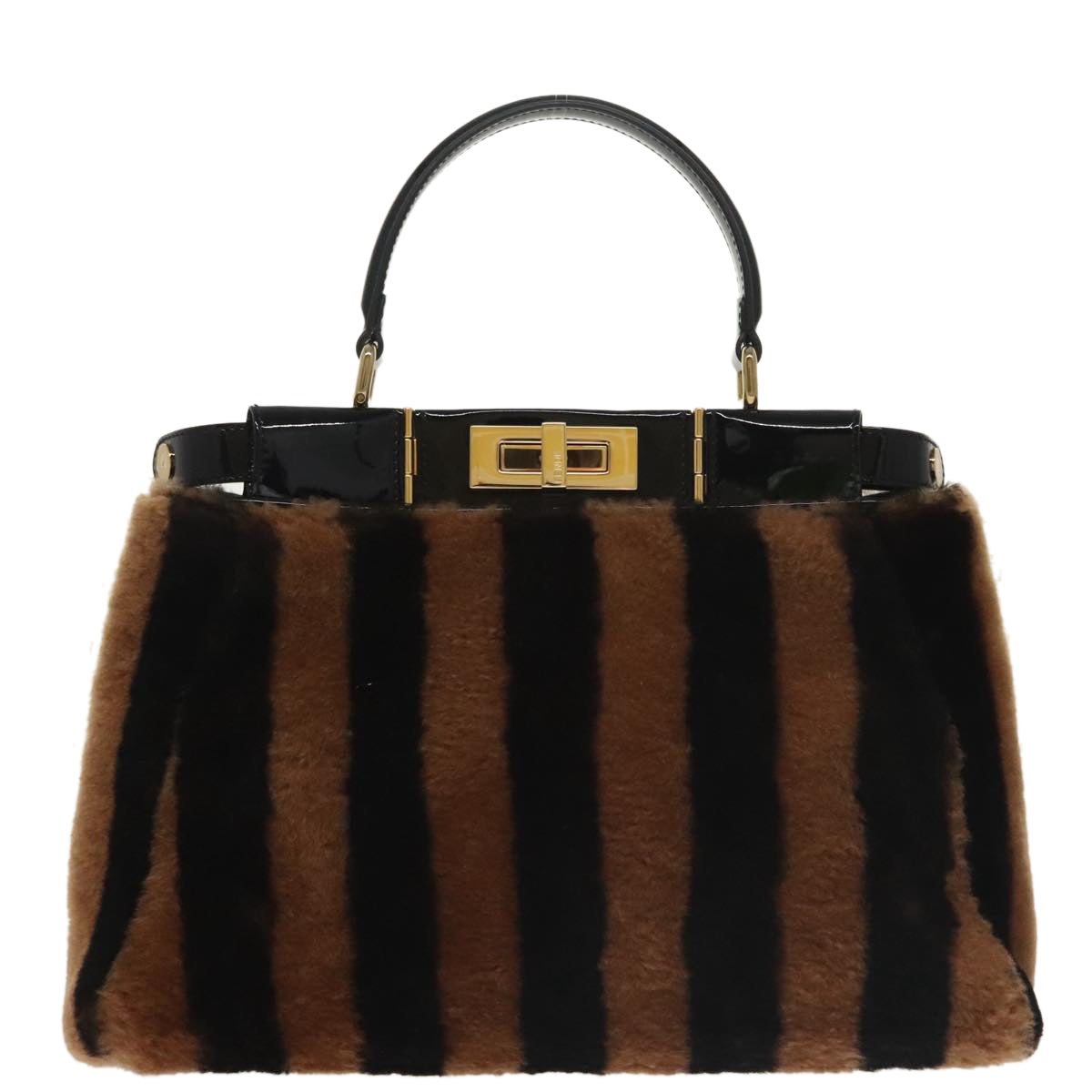 Fendi Peekaboo Brown Fur Handbag (Pre-Owned)