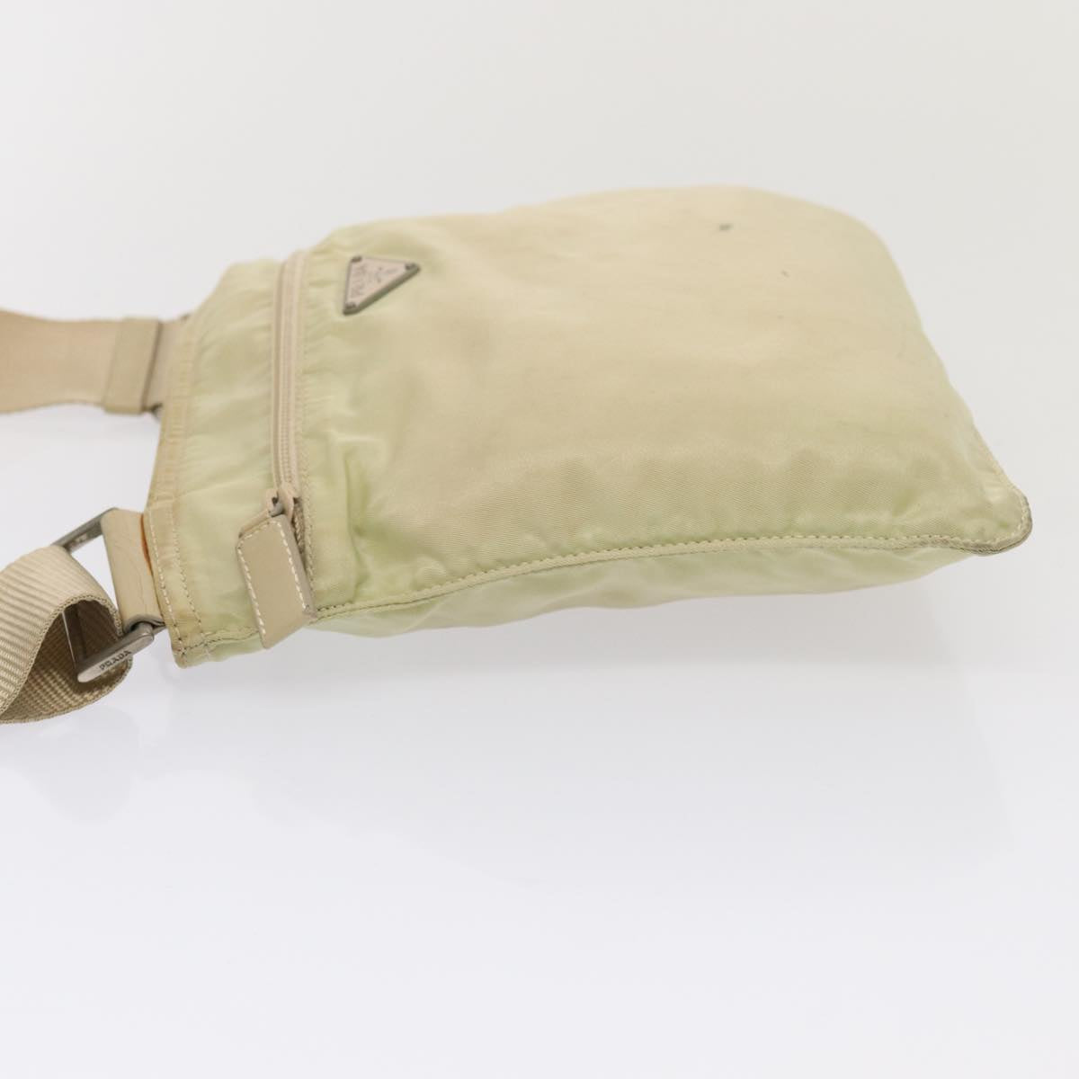 Prada Tessuto Beige Canvas Shoulder Bag (Pre-Owned)