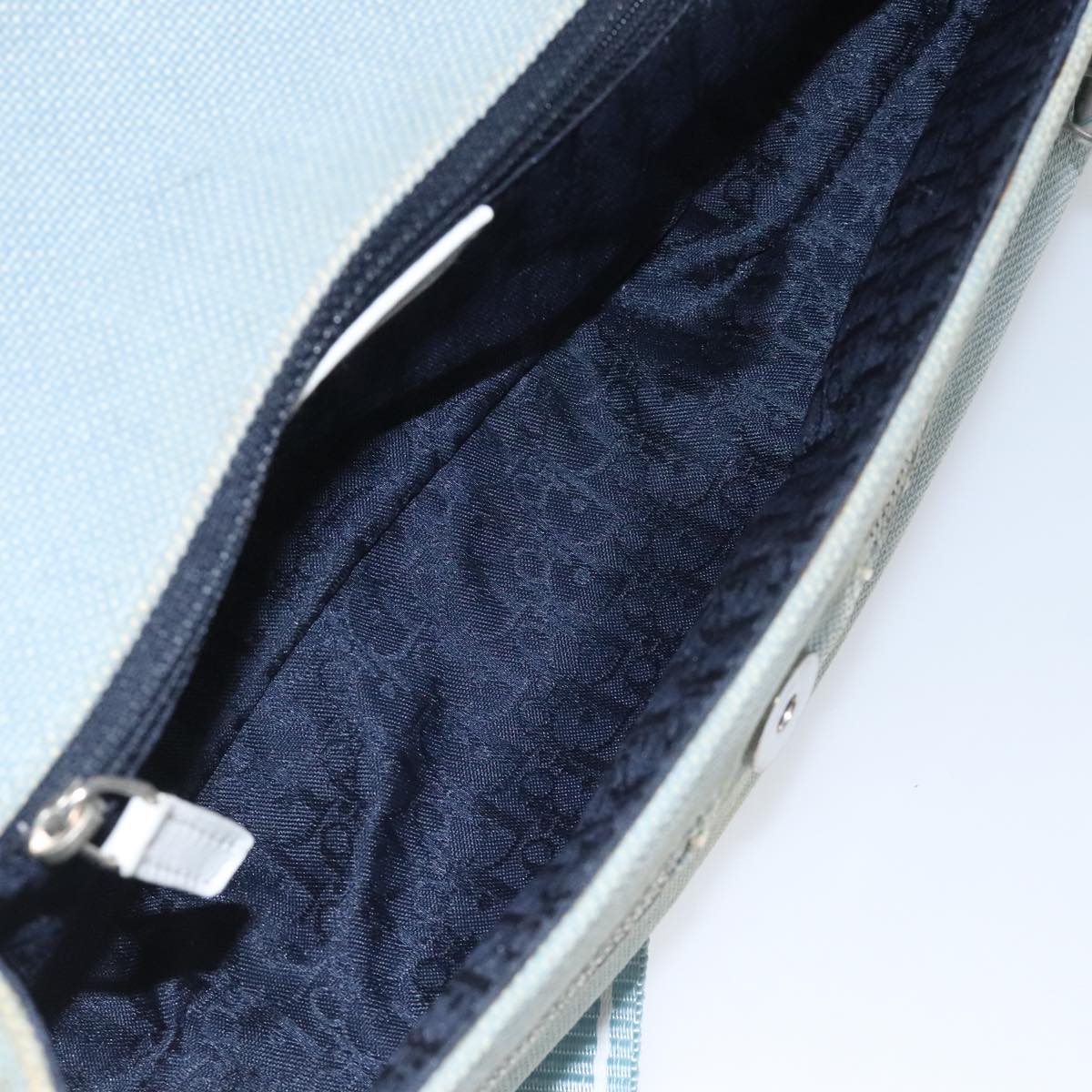 Dior Trotter Blue Canvas Shoulder Bag (Pre-Owned)