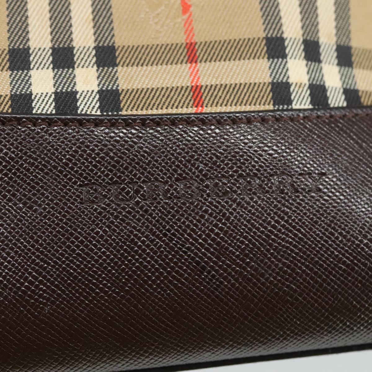 Burberry Nova Check Beige Canvas Handbag (Pre-Owned)