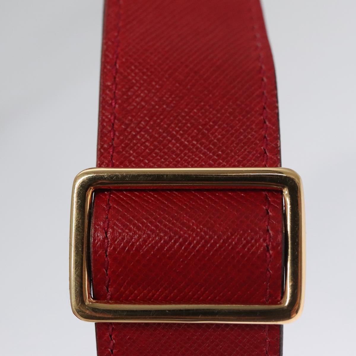 Gucci Bamboo Red Leather Shoulder Bag (Pre-Owned)