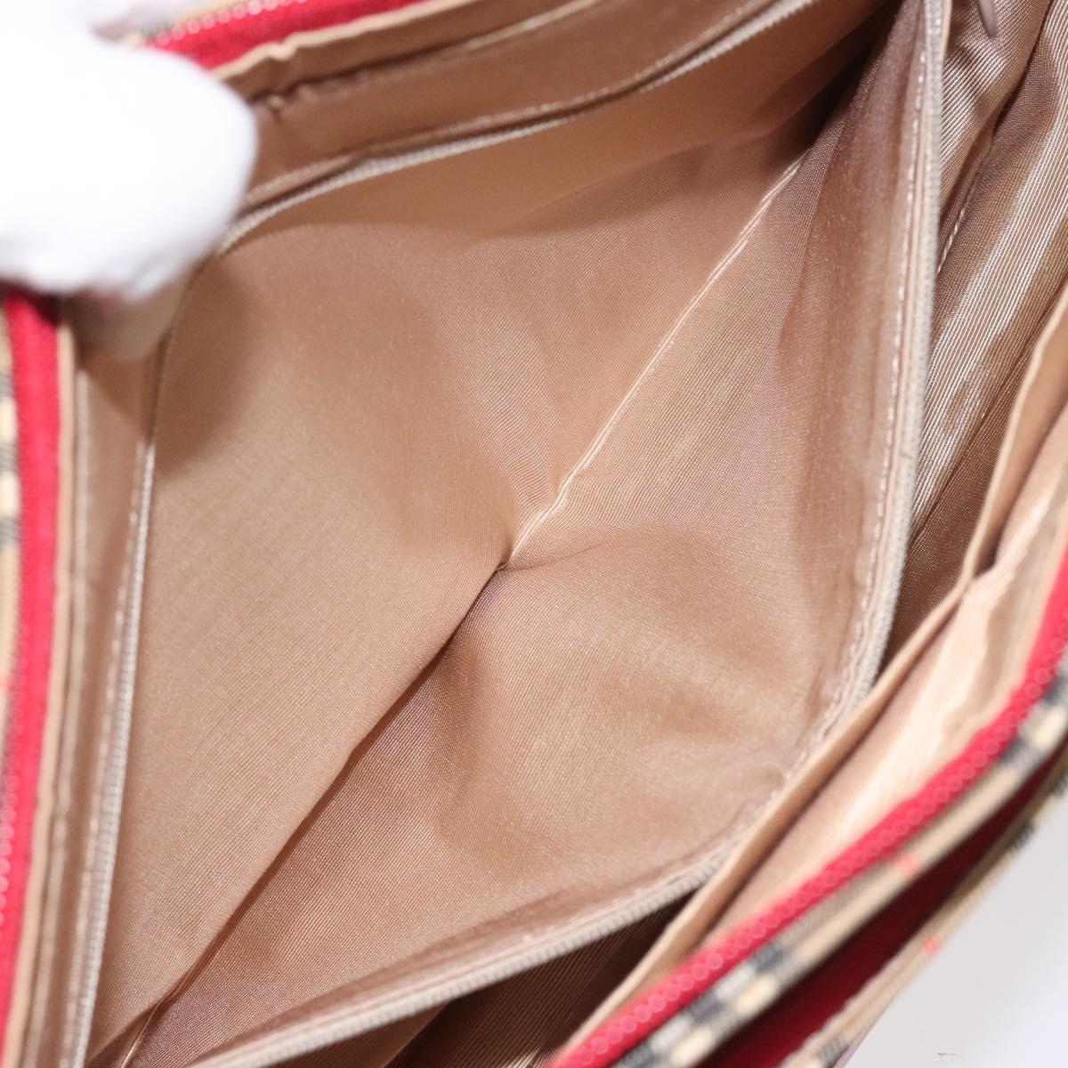 Burberry Nova Check Beige Canvas Handbag (Pre-Owned)