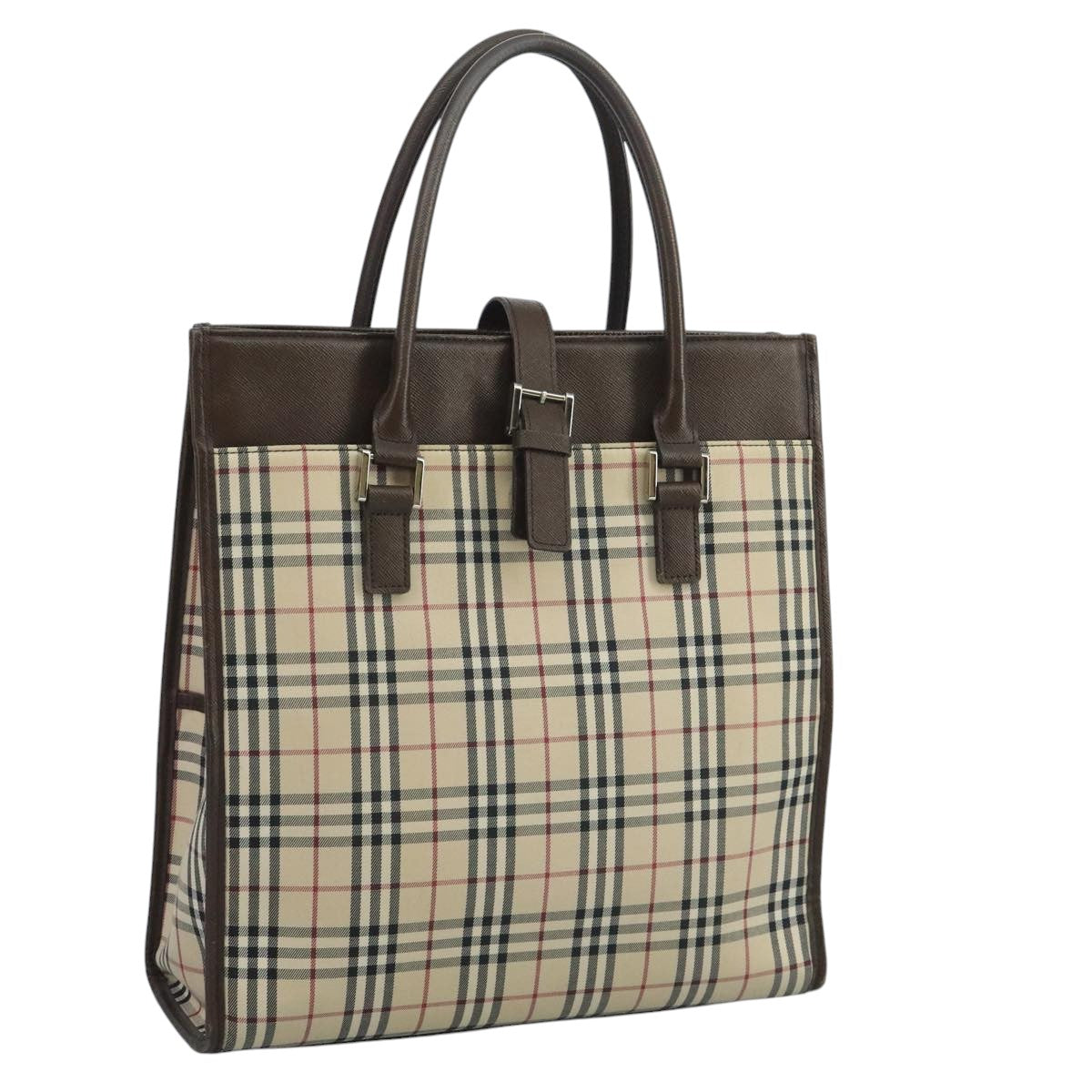 Burberry Nova Check Beige Canvas Tote Bag (Pre-Owned)