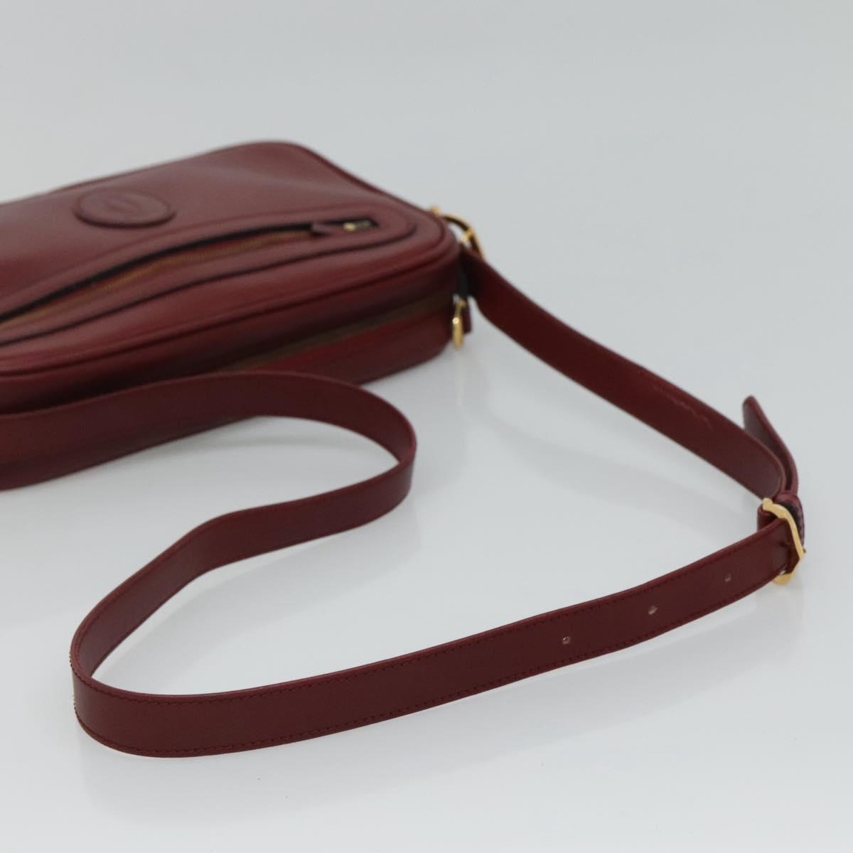 Cartier Must De Cartier Burgundy Leather Shoulder Bag (Pre-Owned)
