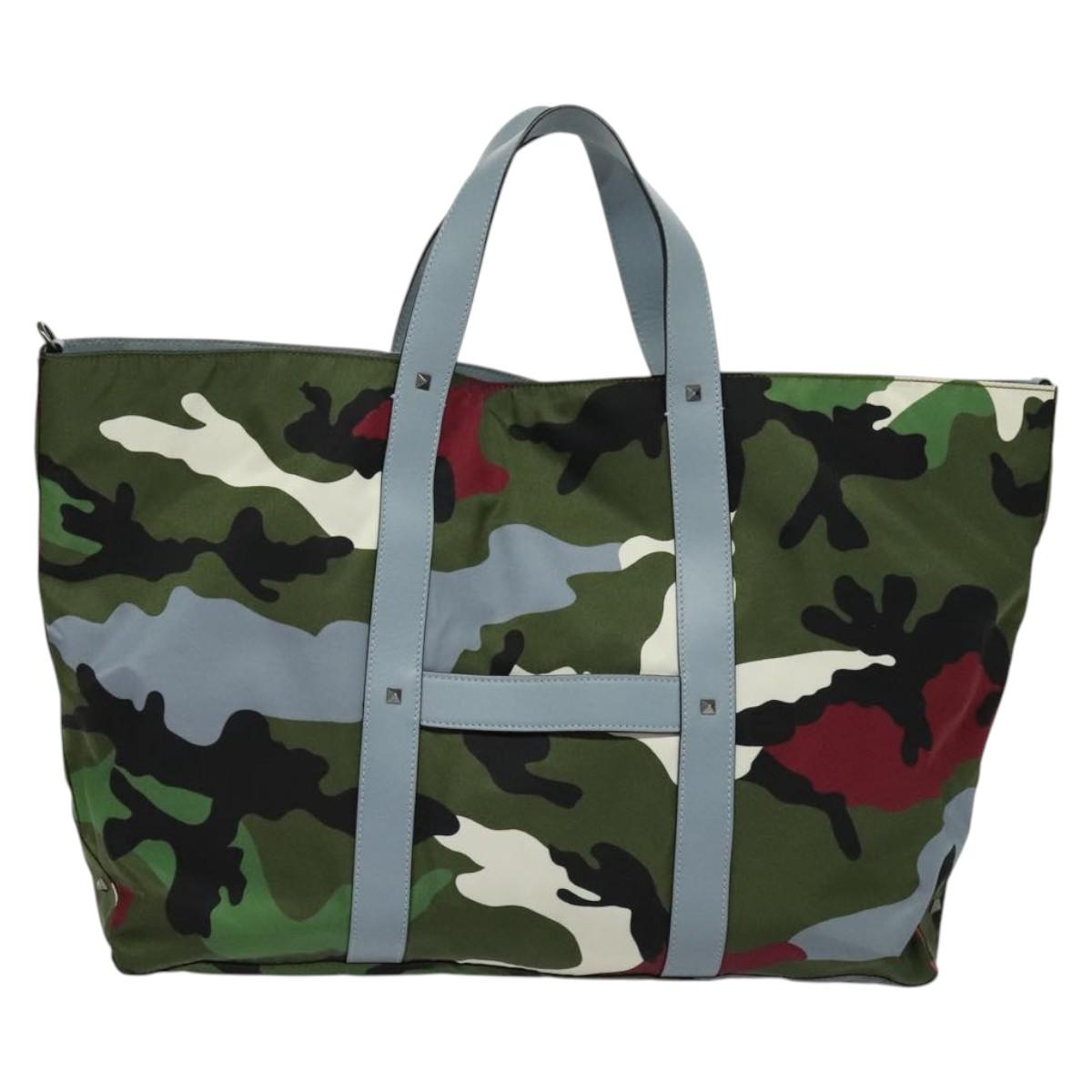 Valentino Garavani Green Nylon Tote Bag (Pre-Owned)