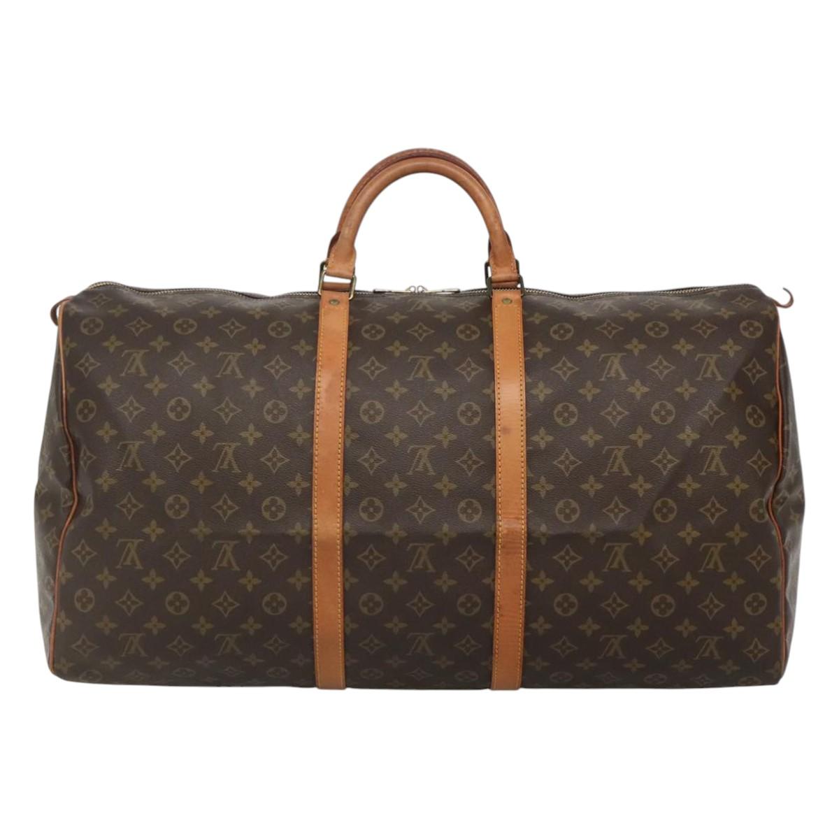 Louis Vuitton Keepall 60 Black Canvas Travel Bag (Pre-Owned)