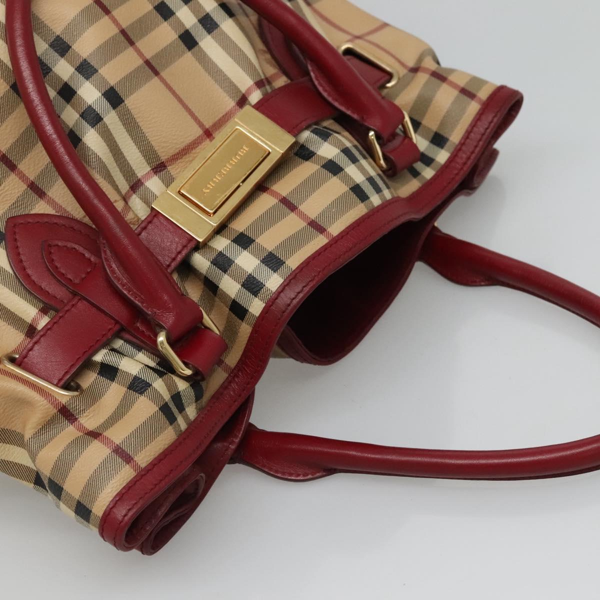 Burberry Haymarket Beige Canvas Handbag (Pre-Owned)